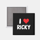 Ik hou van Ricky - Hart - Naam Magneet (Voorkant / Achterkant)