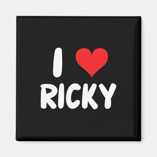 Ik hou van Ricky - Hart - Naam Magneet (Voorkant)