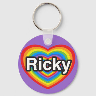 Ik hou van Ricky. Ik hou van je Ricky. Hart Sleutelhanger