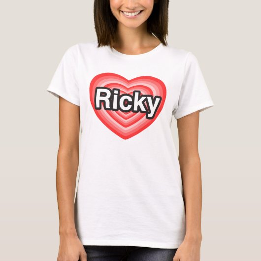 Ik hou van Ricky. Ik hou van je Ricky. Hart T-shirt (Voorkant)