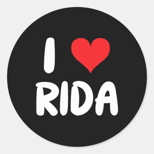 Ik hou van Rida - Hart Ronde Sticker (Voorkant)