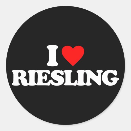 IK HOU VAN RIESLING RONDE STICKER (Voorkant)