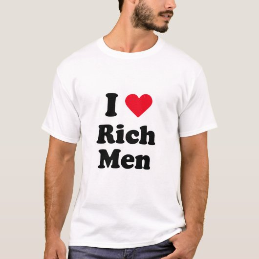 Ik hou van rijke mannen t-shirt (Voorkant)