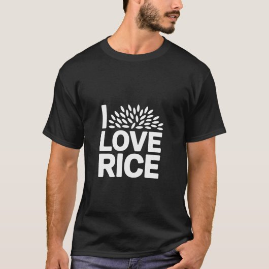 Ik hou van Rijst Enthousiast Statement T-shirt (Voorkant)