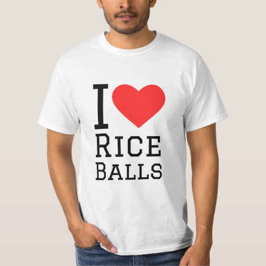Ik hou van rijstballen t-shirt (Voorkant)