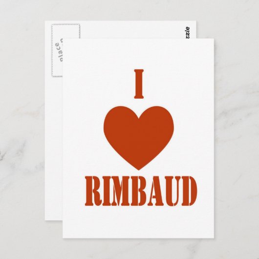 Ik hou van Rimbaud Briefkaart (Voorkant / Achterkant)