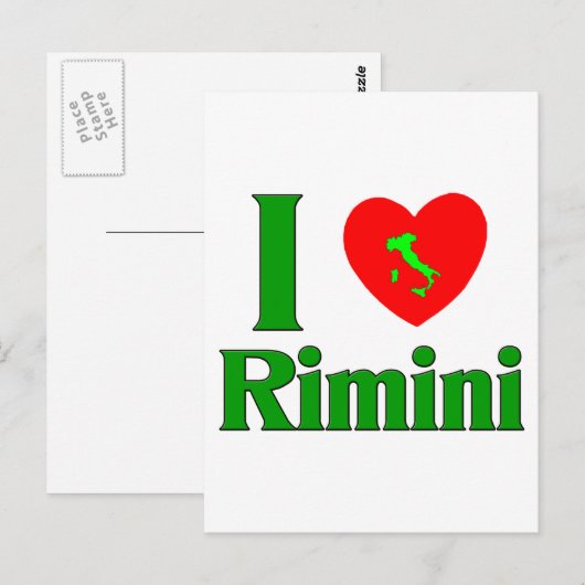 Ik hou van Rimini Italië Briefkaart (Voorkant / Achterkant)