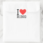 Ik hou van ring vierkante sticker (Tas)