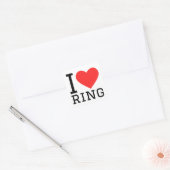 Ik hou van ring vierkante sticker (Envelop)