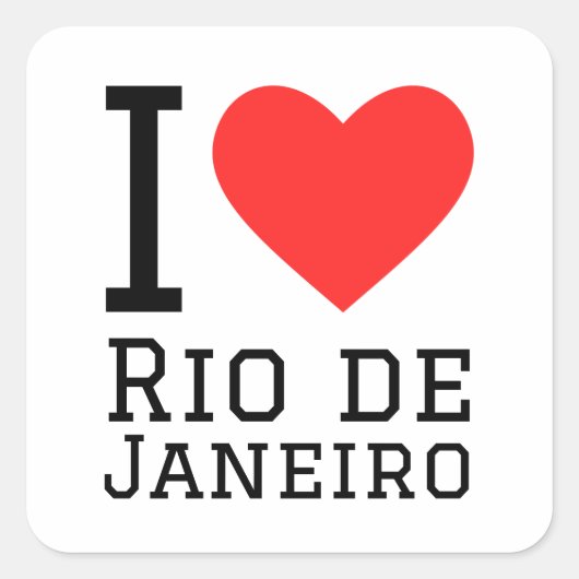 Ik hou van Rio de Janeiro Vierkante Sticker (Voorkant)