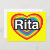 Ik hou van Rita. Ik hou van je Rita. Hart Briefkaart (Voorkant / Achterkant)