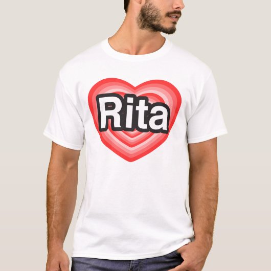 Ik hou van Rita. Ik hou van je Rita. Hart T-shirt (Voorkant)