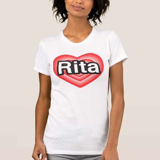 Ik hou van Rita. Ik hou van je Rita. Hart T-shirt (Voorkant)