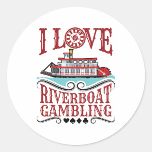 Ik hou van Riverboat Gambling Ronde Sticker
