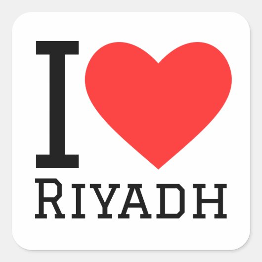 Ik hou van Riyadh Vierkante Sticker (Voorkant)