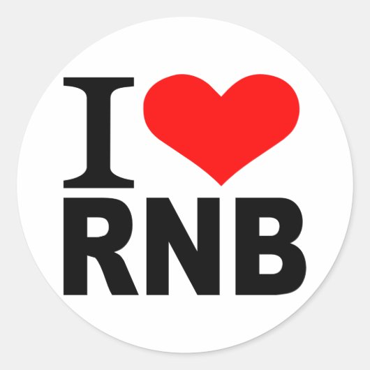 Ik hou van RnB Ronde Sticker (Voorkant)