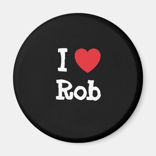Ik hou van Rob hart op maat gepersonaliseerd Magneet (Voorkant)