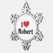Ik hou van Robert Tin Sneeuwvlok Ornament (Rechts)