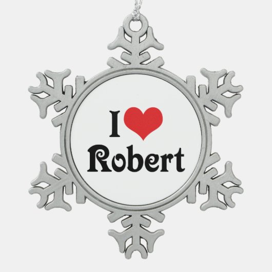 Ik hou van Robert Tin Sneeuwvlok Ornament (Voorkant)