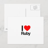 Ik hou van robijn briefkaart (Voorkant / Achterkant)