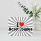 Ik hou van Robot Combat Briefkaart (Staand voorkant)