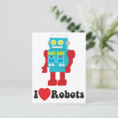 Ik hou van robots! briefkaart (Staand voorkant)