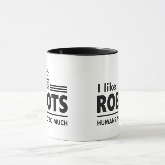 Ik hou van Robots Coffee Cup, Funny Robot Mok (Midden)