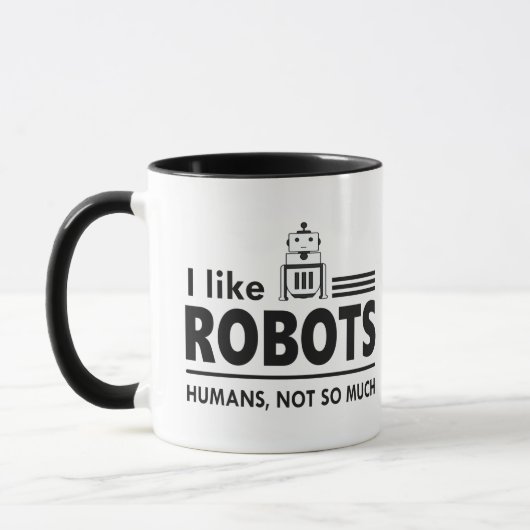Ik hou van Robots Coffee Cup, Funny Robot Mok (Links)