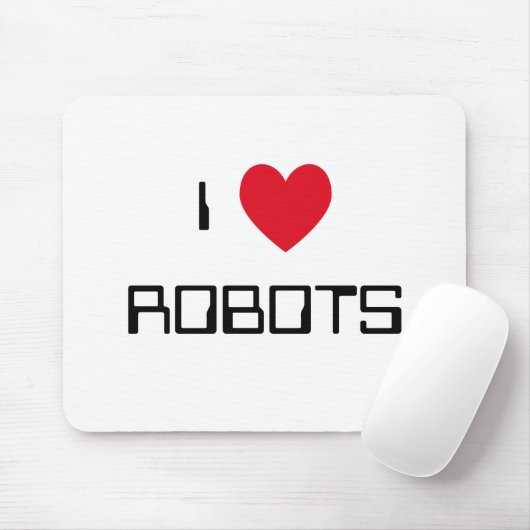Ik hou van robots Mousepad Muismat (Met muis)