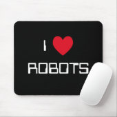 Ik hou van robots Mousepad Muismat (Met muis)
