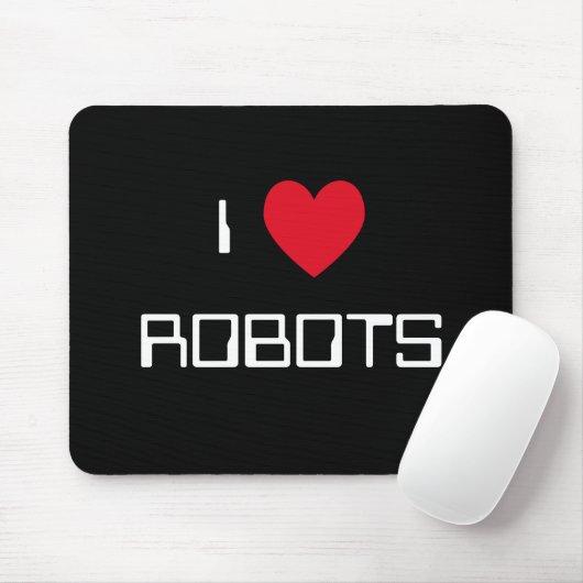 Ik hou van robots Mousepad Muismat (Met muis)