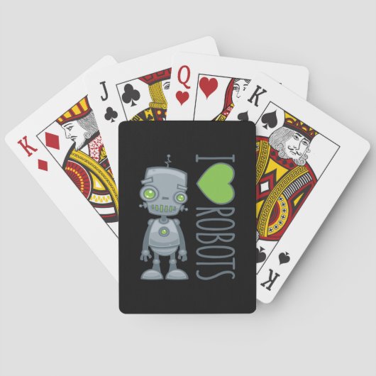 Ik hou van robots pokerkaarten (Achterkant)
