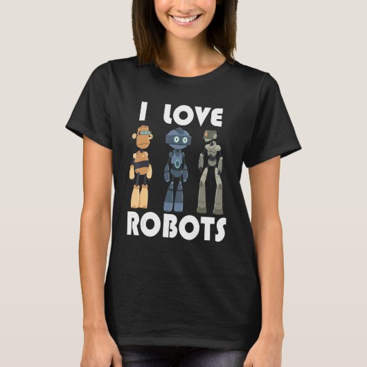 Ik hou van robots robots. t-shirt (Voorkant)