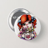Ik hou van robots ronde button 5,7 cm (Voorkant /achterkant)