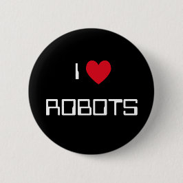 Ik hou van robots ronde button 5,7 cm