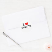 Ik hou van robots ronde sticker (Envelop)