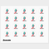 Ik hou van robots! ronde sticker (Vel)