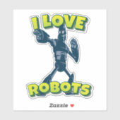 Ik hou van robots sticker (Vel)
