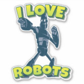 Ik hou van robots sticker (Voorkant)