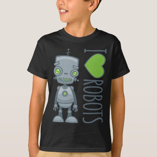 Ik hou van robots t-shirt (Voorkant)