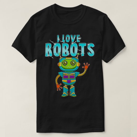 Ik hou van robots t-shirt (Design voorkant)