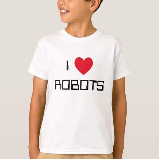 Ik hou van robots t-shirt (Voorkant)