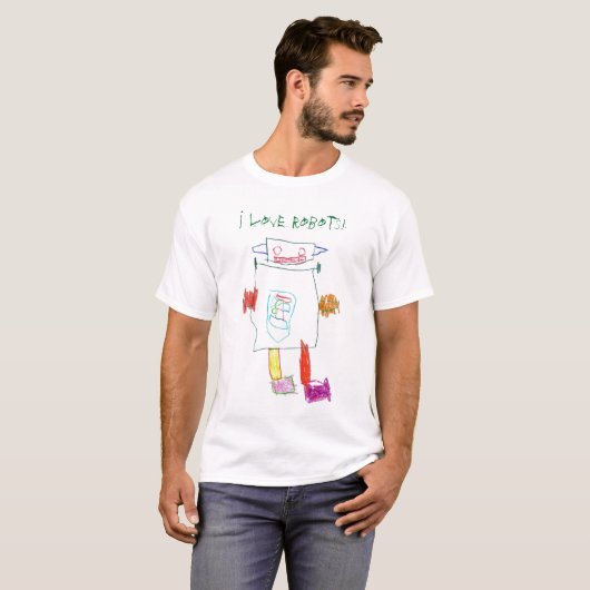 Ik hou van robots! t-shirt (Voorkant volledig)