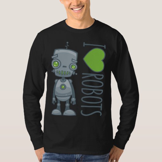 Ik hou van robots t-shirt (Voorkant)