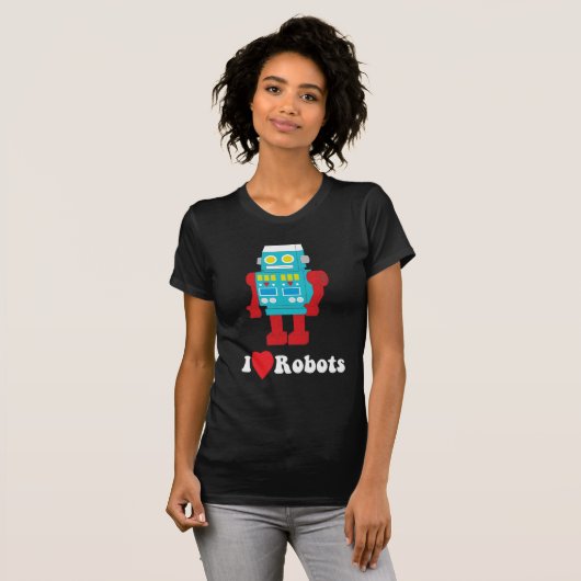 Ik hou van robots! t-shirt (Voorkant volledig)