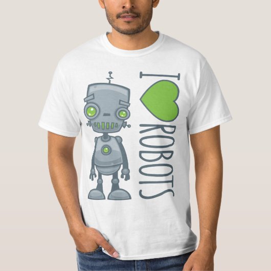 Ik hou van robots t-shirt (Voorkant)