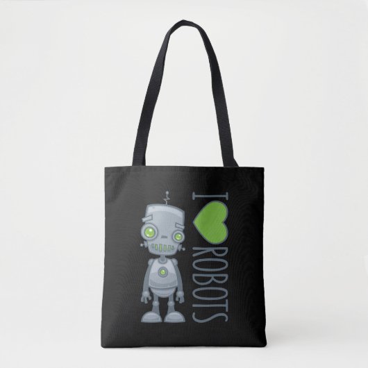 Ik hou van robots tote bag (Voorkant)