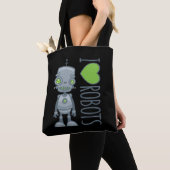 Ik hou van robots tote bag (Dichtbij)