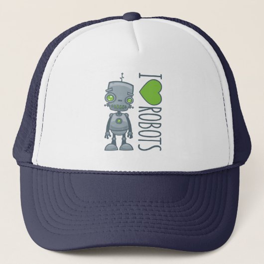 Ik hou van robots trucker pet (Voorkant)