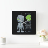 Ik hou van robots vierkante klok (Huis)